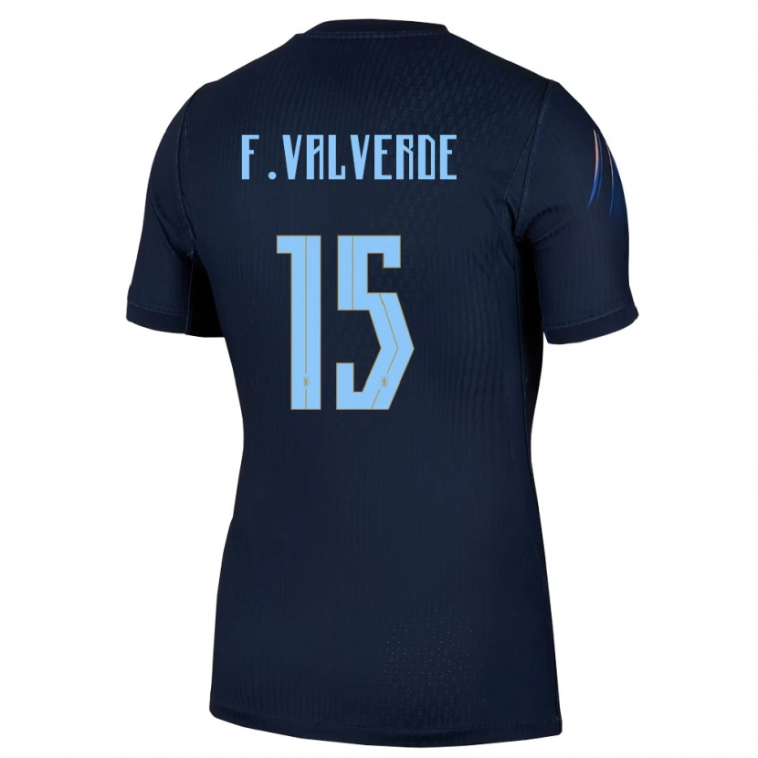 Danxen Kid Uruguay Federico Valverde #15 Black Blue Away Jersey 26-28 T-Shirt