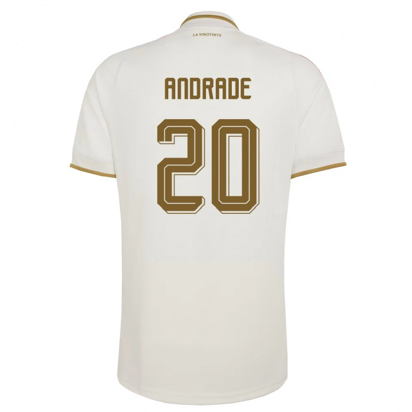 Danxen Kid Venezuela Cristhian Andrade #20 Off-White Yellow Away Jersey 26-28 T-Shirt