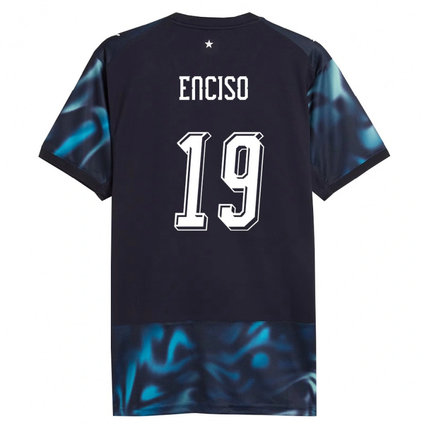Danxen Kid Paraguay Julio Enciso #19 Navy Sky Blue Away Jersey 26-28 T-Shirt