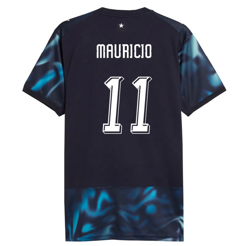 Danxen Kid Paraguay Mauricio #11 Navy Sky Blue Away Jersey 26-28 T-Shirt