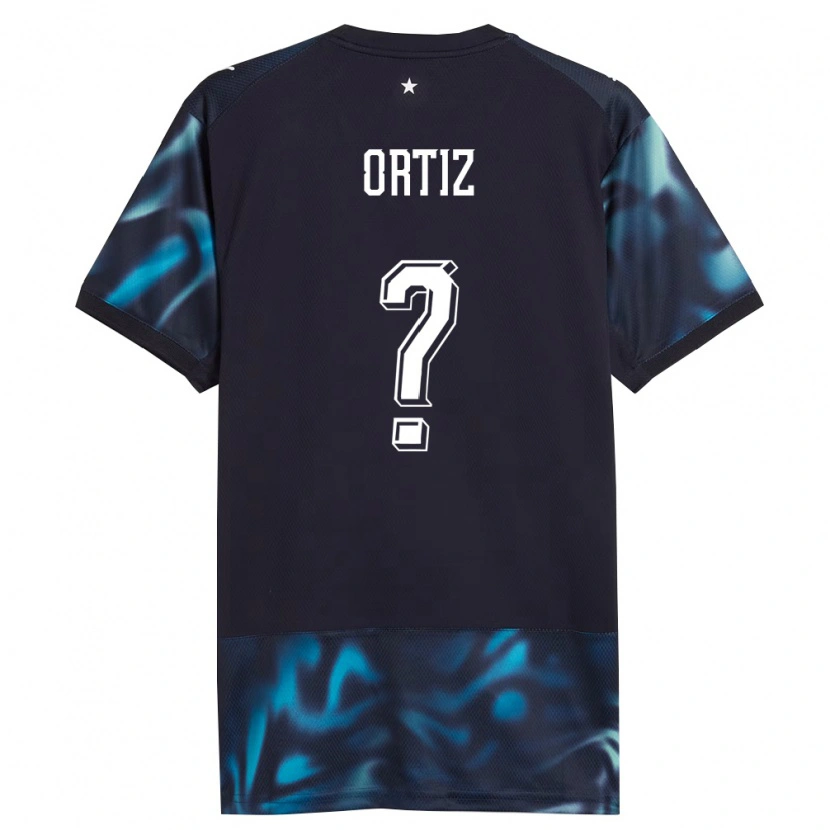 Danxen Kid Paraguay Rolando Ortíz #0 Navy Sky Blue Away Jersey 26-28 T-Shirt