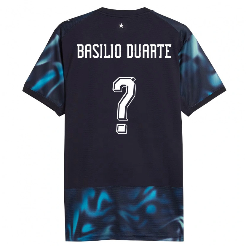 Danxen Kid Paraguay Basilio Duarte #0 Navy Sky Blue Away Jersey 26-28 T-Shirt