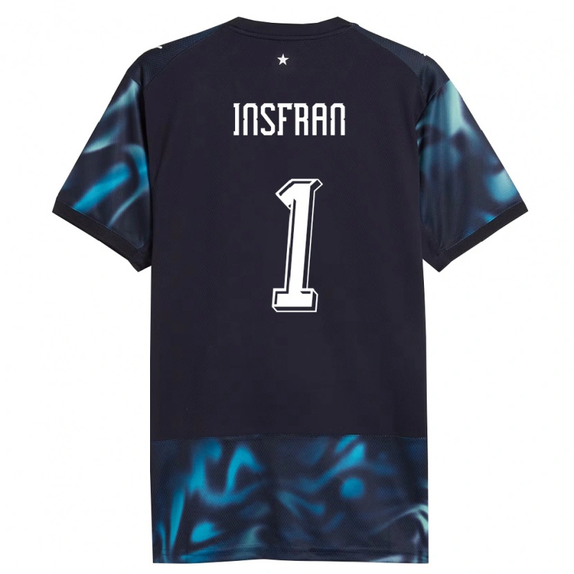 Danxen Kid Paraguay Facundo Insfrán #1 Navy Sky Blue Away Jersey 26-28 T-Shirt