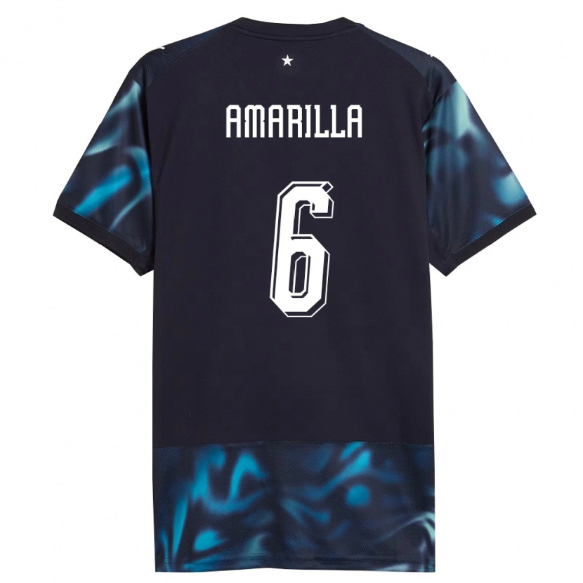 Danxen Kid Paraguay Imanol Amarilla #6 Navy Sky Blue Away Jersey 26-28 T-Shirt