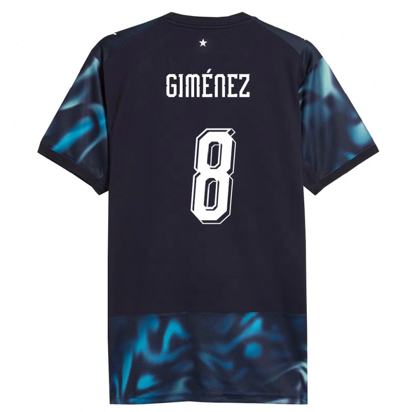 Danxen Kid Paraguay Osmar Giménez #8 Navy Sky Blue Away Jersey 26-28 T-Shirt