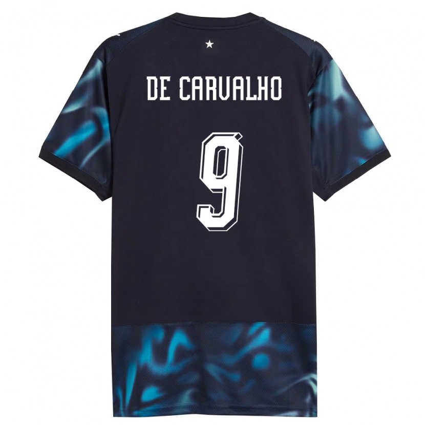 Danxen Kid Paraguay Mauricio De Carvalho #9 Navy Sky Blue Away Jersey 26-28 T-Shirt