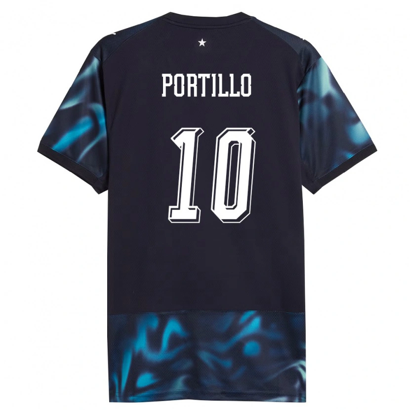 Danxen Kid Paraguay Enmanuel Portillo #10 Navy Sky Blue Away Jersey 26-28 T-Shirt