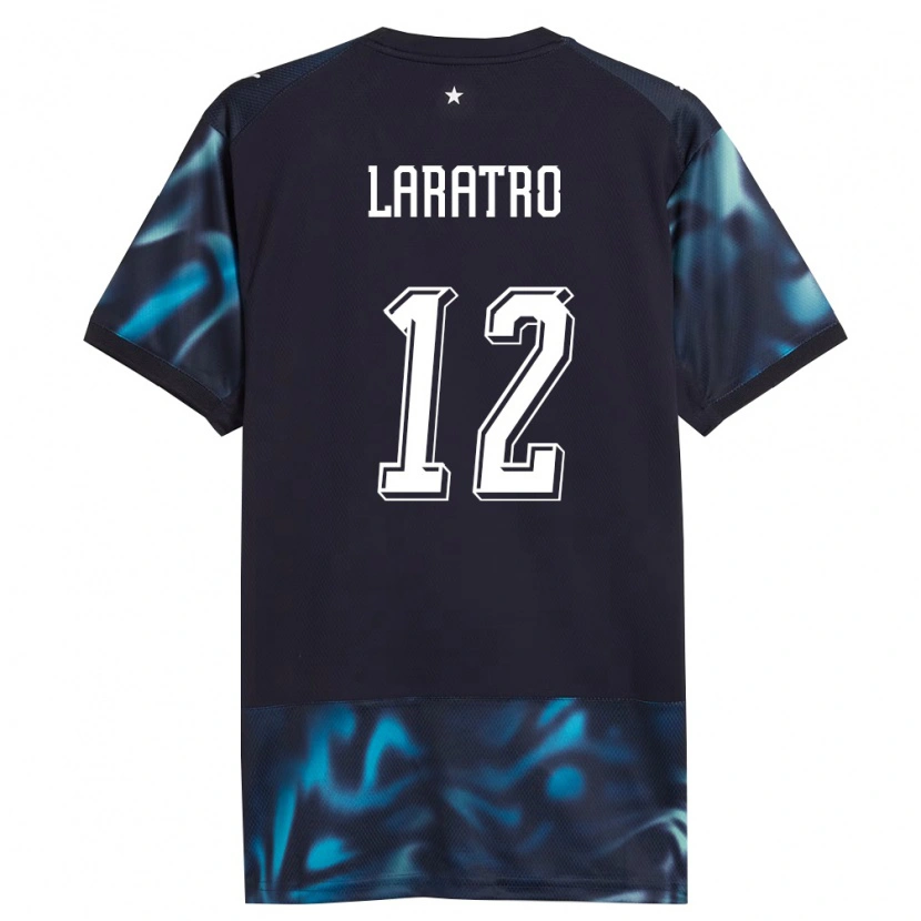 Danxen Kid Paraguay Rainero Laratro #12 Navy Sky Blue Away Jersey 26-28 T-Shirt