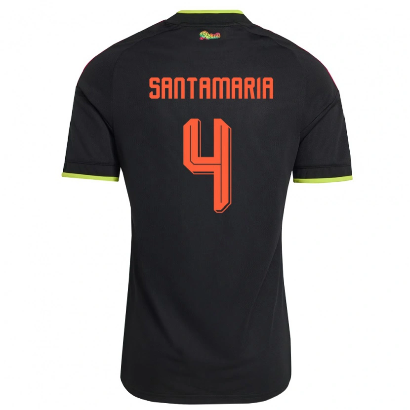 Danxen Kid Peru Anderson Santamaría #4 Black Yellow Pink Away Jersey 26-28 T-Shirt