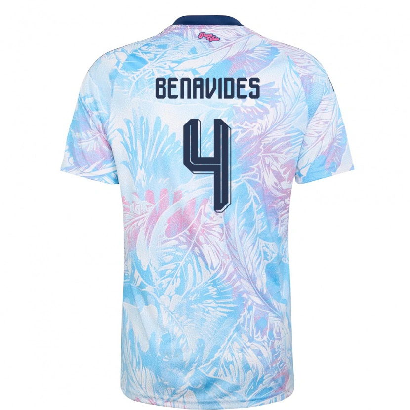 Danxen Kid Costa Rica Mariana Benavides #4 Sky Blue Navy Pink Away Jersey 26-28 T-Shirt