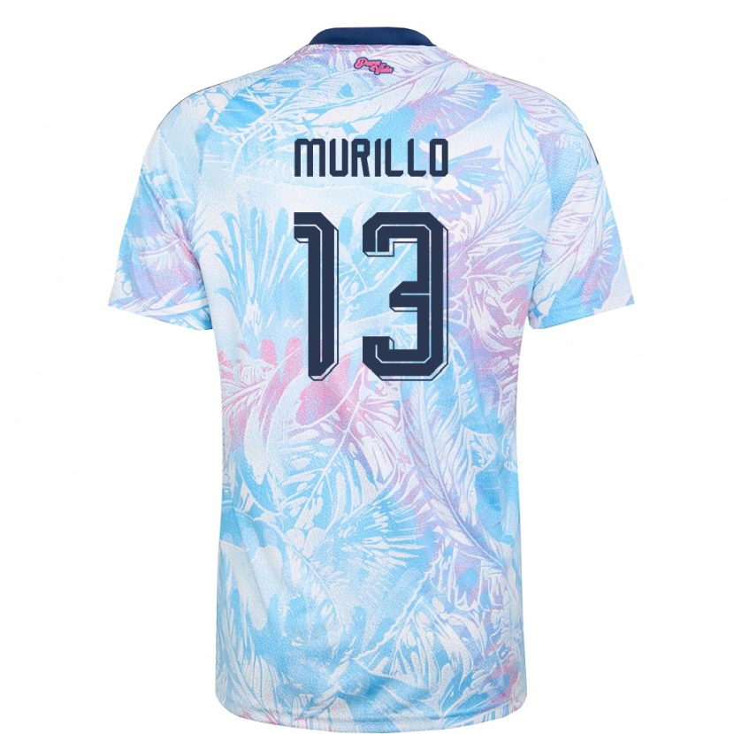 Danxen Kid Costa Rica Aaron Murillo #13 Sky Blue Navy Pink Away Jersey 26-28 T-Shirt