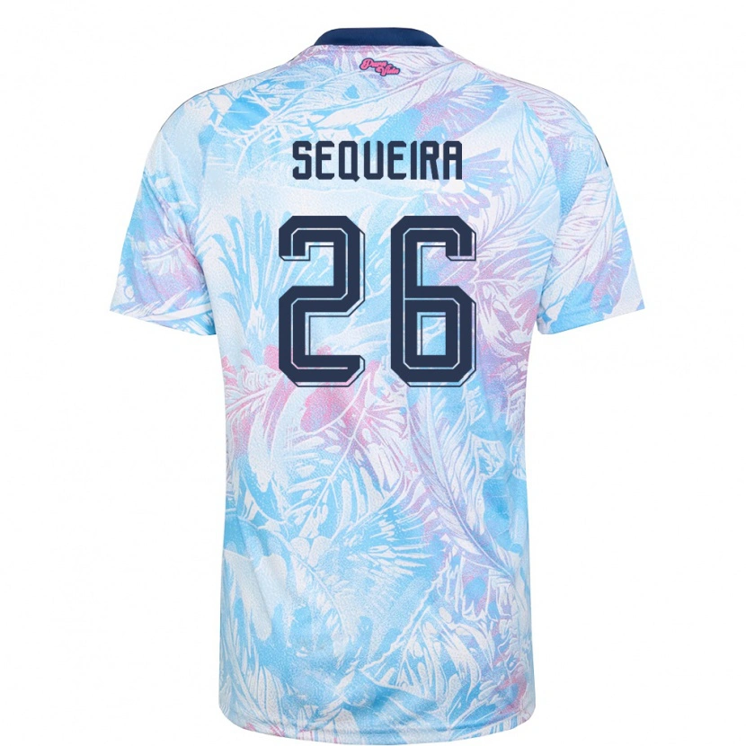 Danxen Kid Costa Rica Douglas Sequeira #26 Sky Blue Navy Pink Away Jersey 26-28 T-Shirt