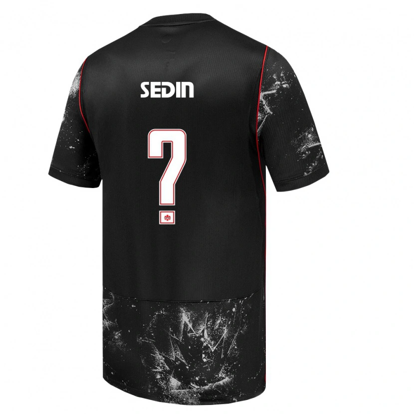 Danxen Kid Canada Valter Sedin #0 Black White Red Away Jersey 26-28 T-Shirt