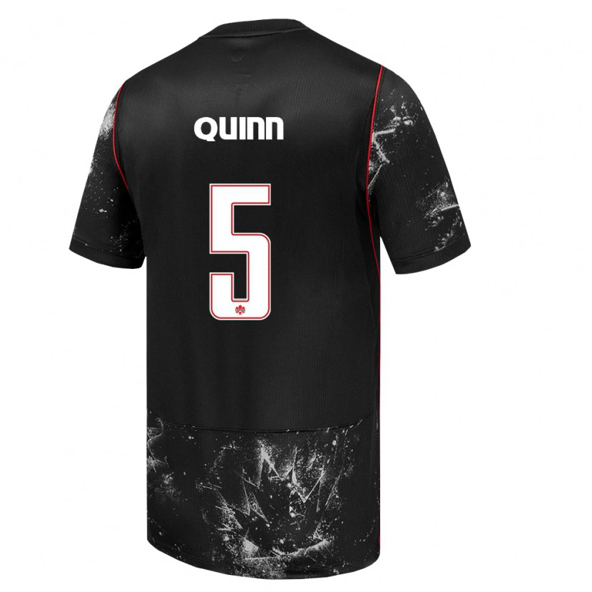 Danxen Kid Canada Quinn #5 Black White Red Away Jersey 26-28 T-Shirt