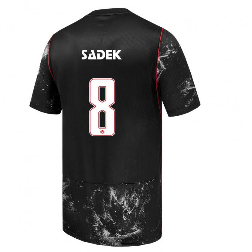Danxen Kid Canada Aghilas Sadek #8 Black White Red Away Jersey 26-28 T-Shirt
