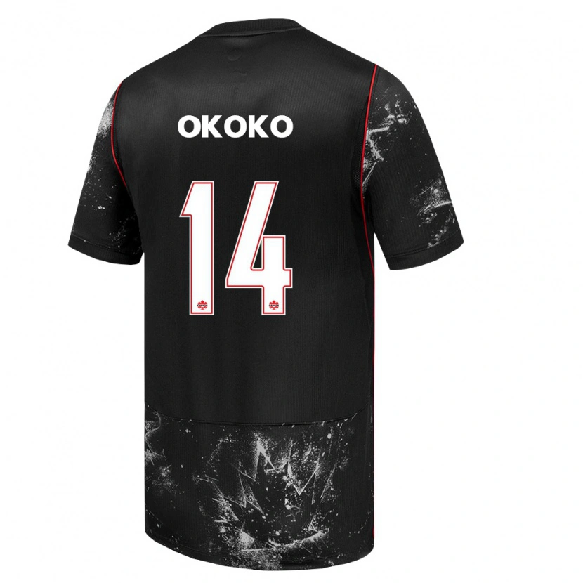Danxen Kid Canada Lohamba Okoko #14 Black White Red Away Jersey 26-28 T-Shirt