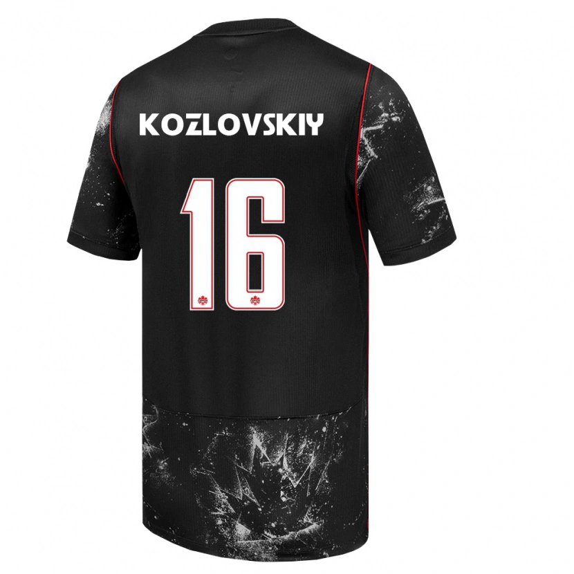 Danxen Kid Canada Sergey Kozlovskiy #16 Black White Red Away Jersey 26-28 T-Shirt