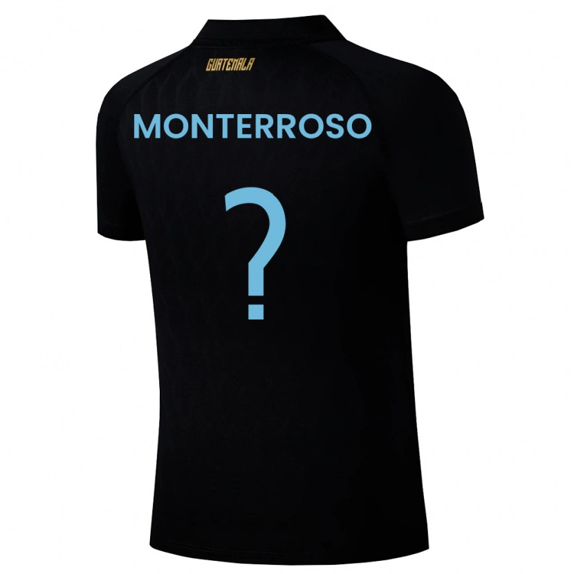 Danxen Kid Guatemala María Monterroso #0 Black Sky Blue White Away Jersey 26-28 T-Shirt