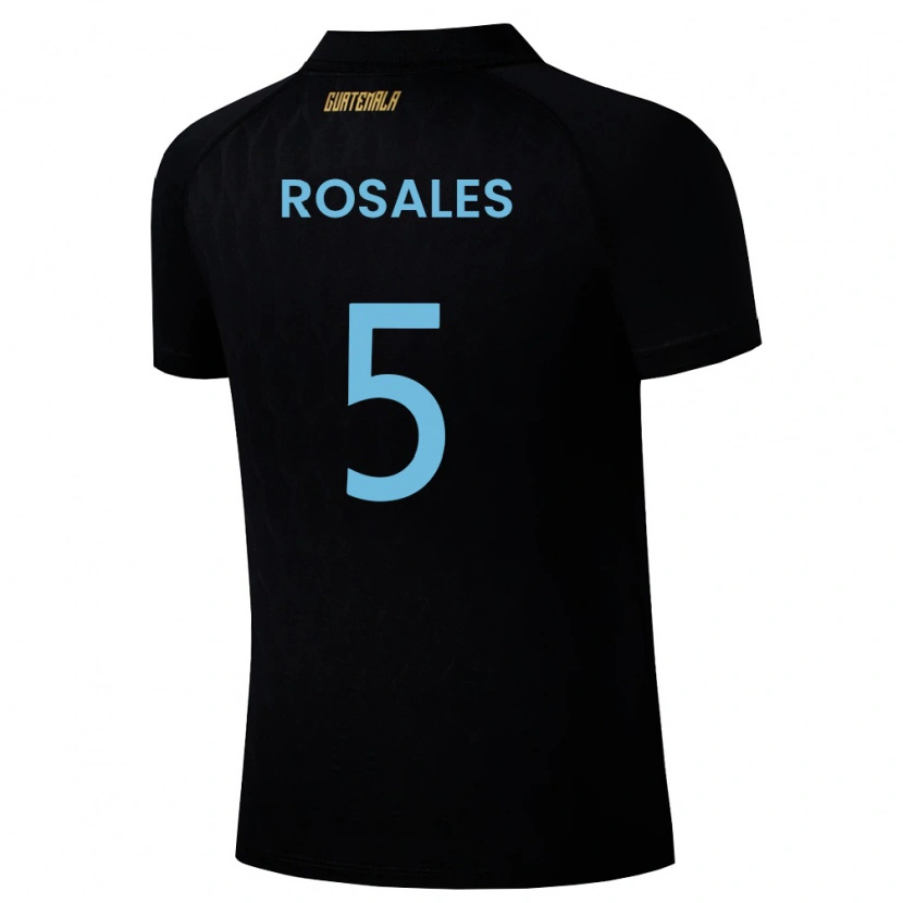 Danxen Kid Guatemala José Rosales #5 Black Sky Blue White Away Jersey 26-28 T-Shirt