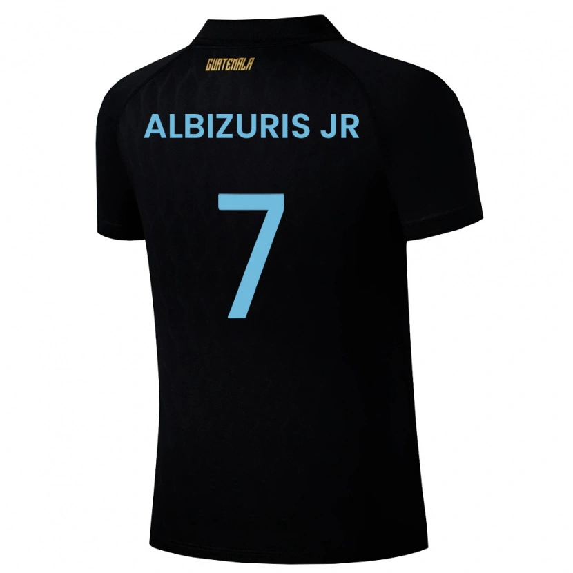 Danxen Kid Guatemala Claudio Albizuris Jr #7 Black Sky Blue White Away Jersey 26-28 T-Shirt