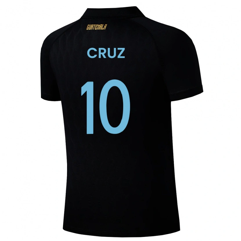 Danxen Kid Guatemala Axel De La Cruz #10 Black Sky Blue White Away Jersey 26-28 T-Shirt
