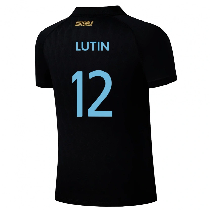 Danxen Kid Guatemala John Lutin #12 Black Sky Blue White Away Jersey 26-28 T-Shirt