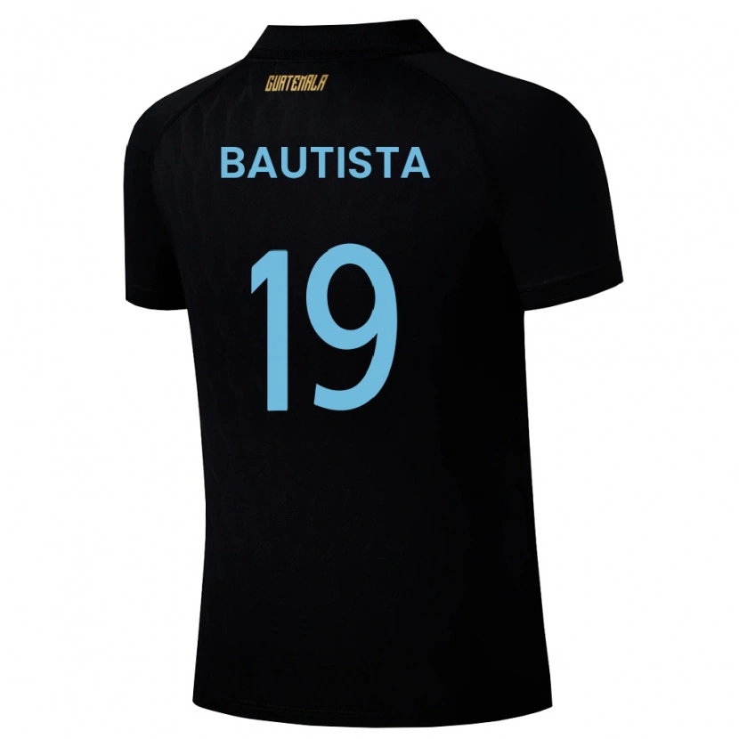 Danxen Kid Guatemala Jorge Bautista #19 Black Sky Blue White Away Jersey 26-28 T-Shirt