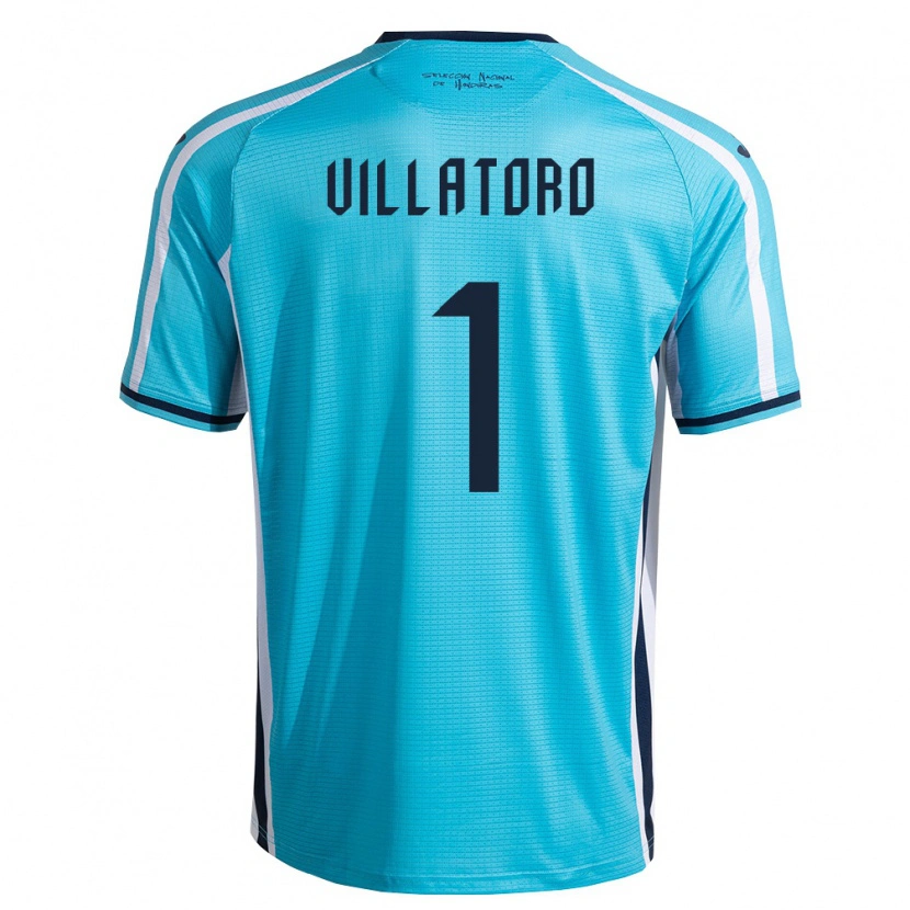 Danxen Kid Honduras Raúl Villatoro #1 Sky Blue Navy Away Jersey 26-28 T-Shirt