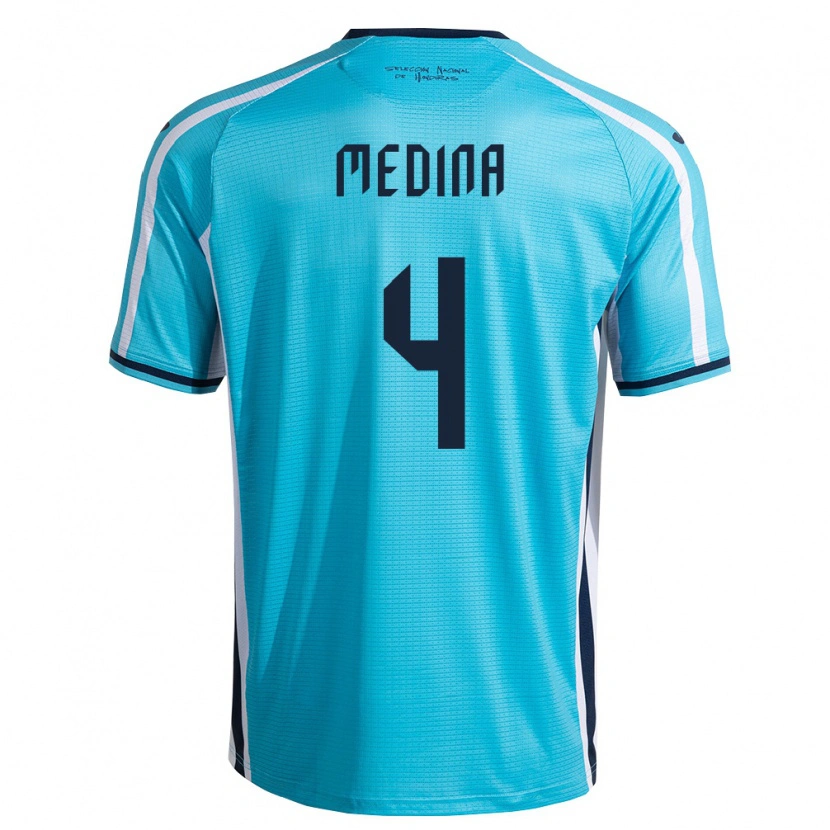 Danxen Kid Honduras Osmel Medina #4 Sky Blue Navy Away Jersey 26-28 T-Shirt