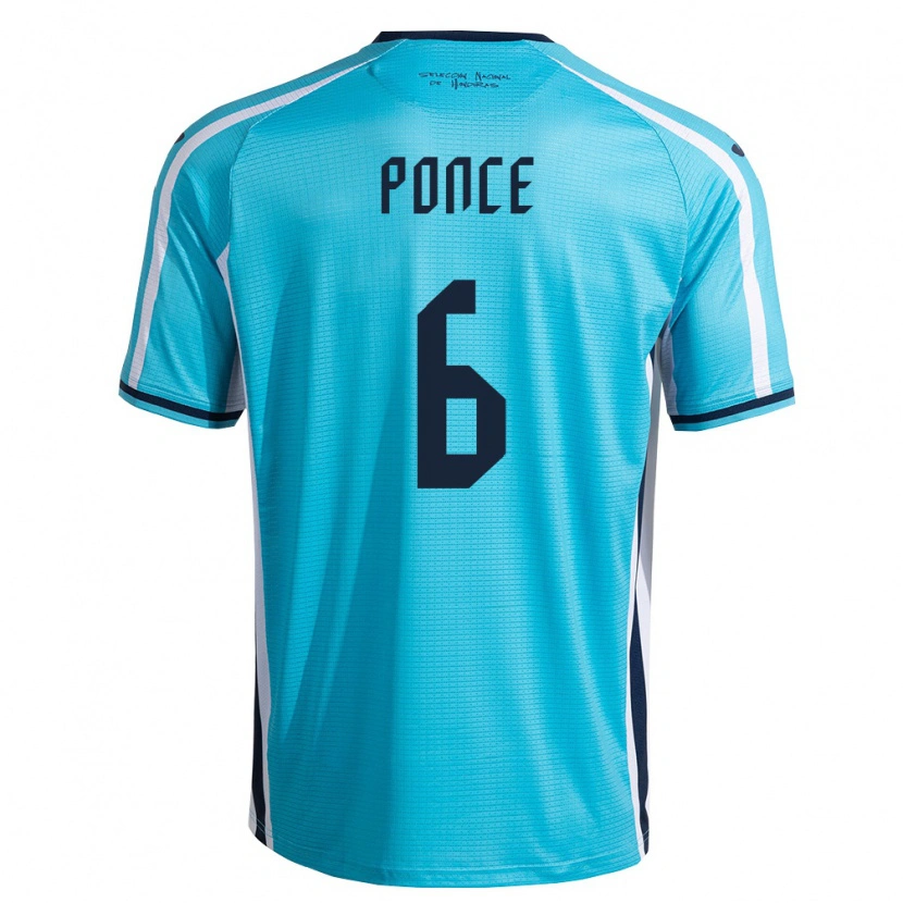 Danxen Kid Honduras Justin Ponce #6 Sky Blue Navy Away Jersey 26-28 T-Shirt