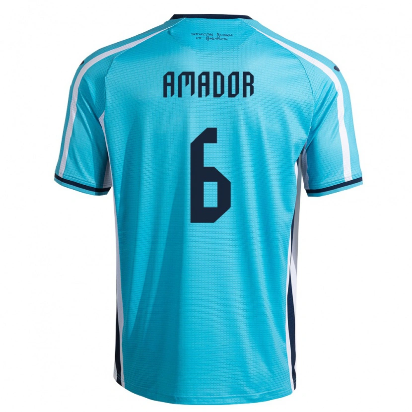 Danxen Kid Honduras Obed Amador #6 Sky Blue Navy Away Jersey 26-28 T-Shirt