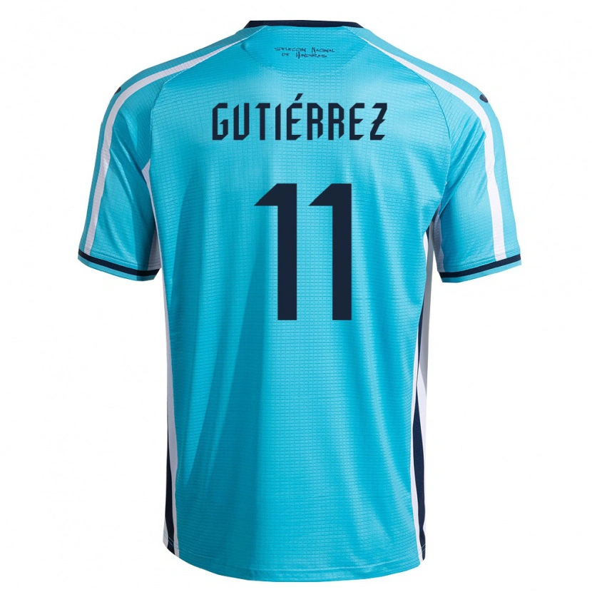 Danxen Kid Honduras José Gutiérrez #11 Sky Blue Navy Away Jersey 26-28 T-Shirt