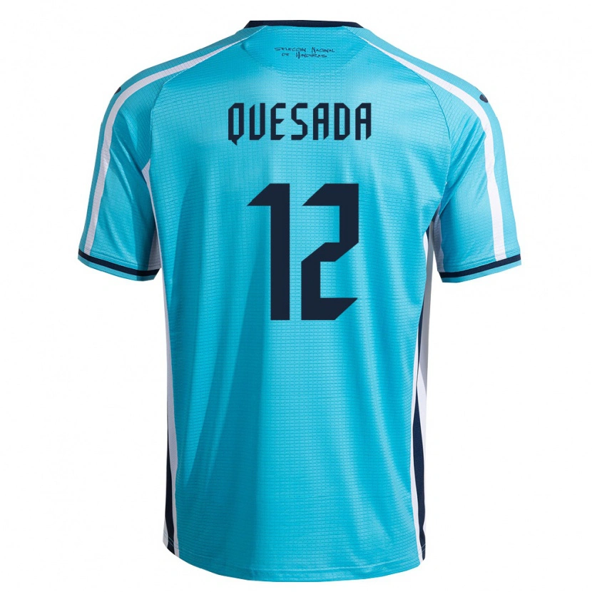 Danxen Kid Honduras Juan Quesada #12 Sky Blue Navy Away Jersey 26-28 T-Shirt