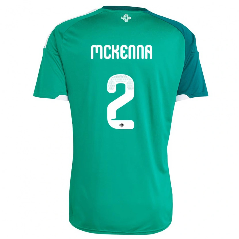 Danxen Men Northern Ireland Rebecca Mckenna #2 Green White Home Jersey 26-28 T-Shirt
