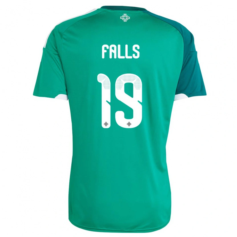 Danxen Men Northern Ireland Conor Falls #19 Green White Home Jersey 26-28 T-Shirt