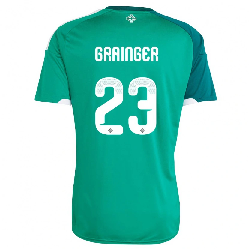 Danxen Men Northern Ireland Owen Grainger #23 Green White Home Jersey 26-28 T-Shirt