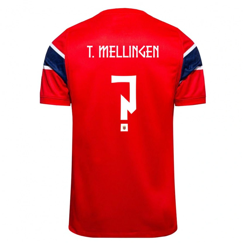 Danxen Men Norway Torjus Østervold Mellingen #0 Red Navy White Home Jersey 26-28 T-Shirt