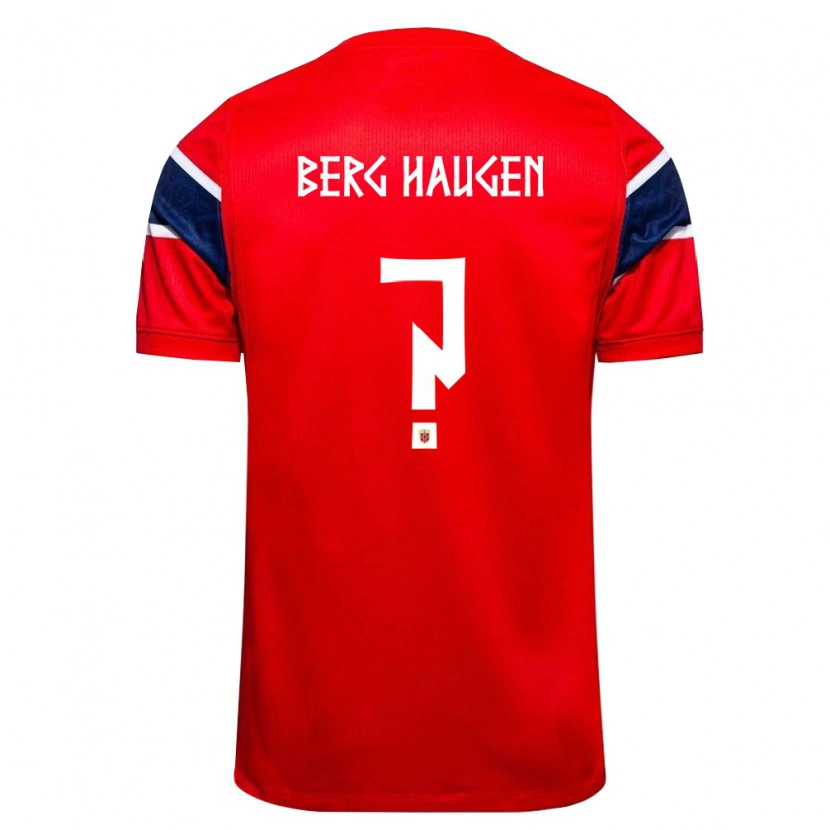 Danxen Men Norway Brage Berg Haugen #0 Red Navy White Home Jersey 26-28 T-Shirt