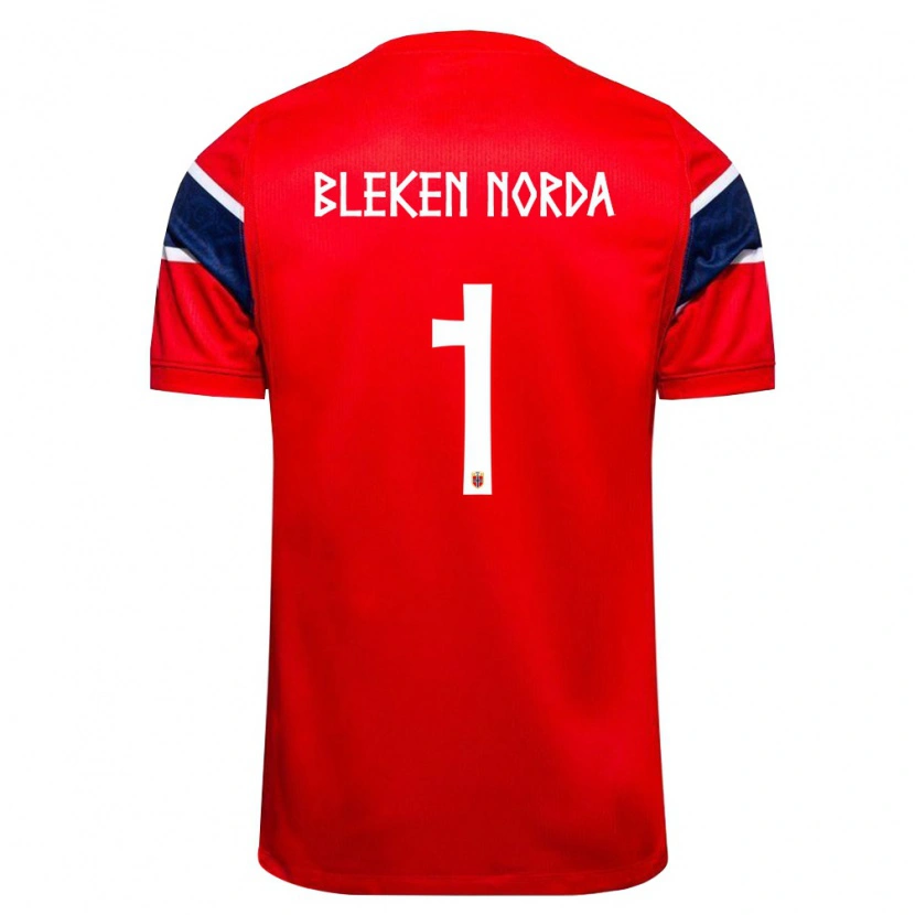 Danxen Men Norway Haakon Bleken Norda #1 Red Navy White Home Jersey 26-28 T-Shirt