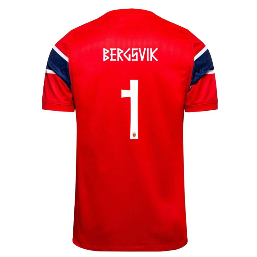 Danxen Men Norway Aksel Bergsvik #1 Red Navy White Home Jersey 26-28 T-Shirt