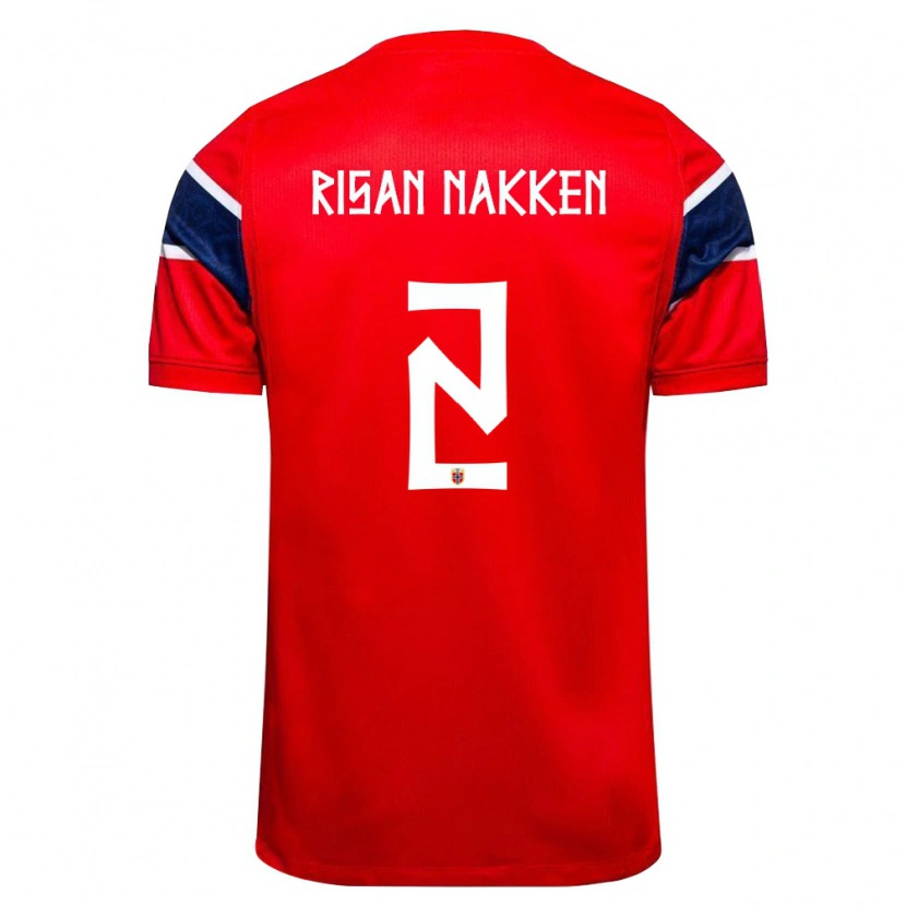 Danxen Men Norway Daniel Risan Nakken #2 Red Navy White Home Jersey 26-28 T-Shirt
