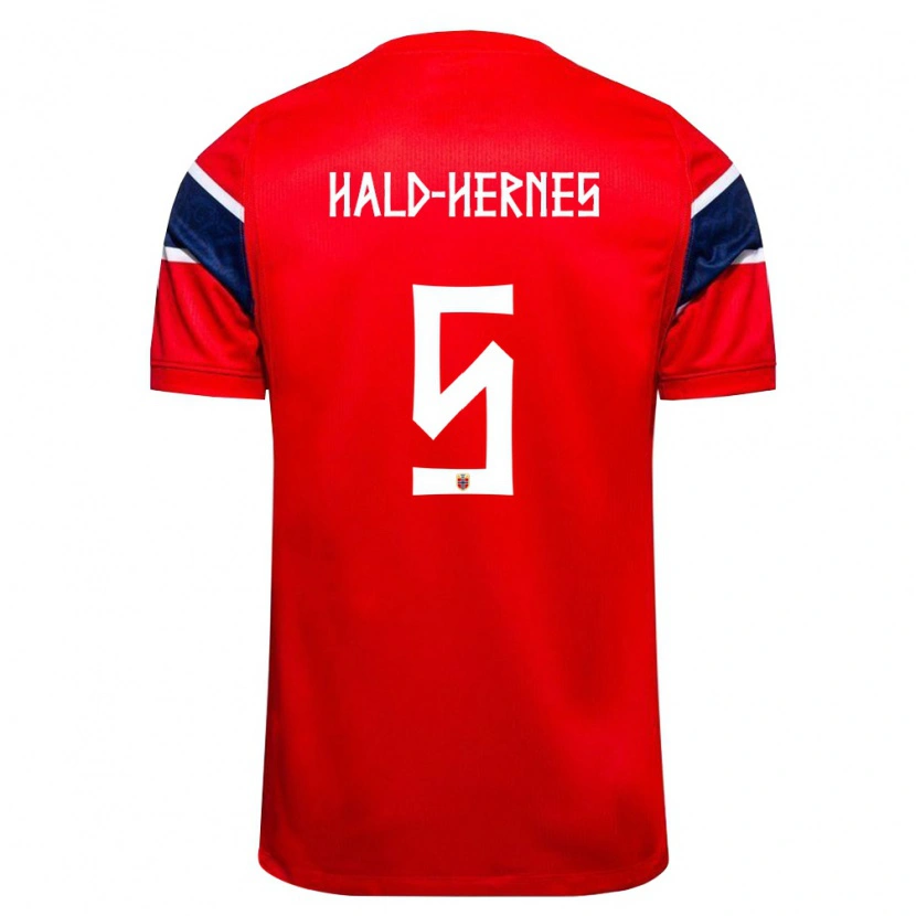 Danxen Men Norway Ulrik Hald-Hernes #5 Red Navy White Home Jersey 26-28 T-Shirt