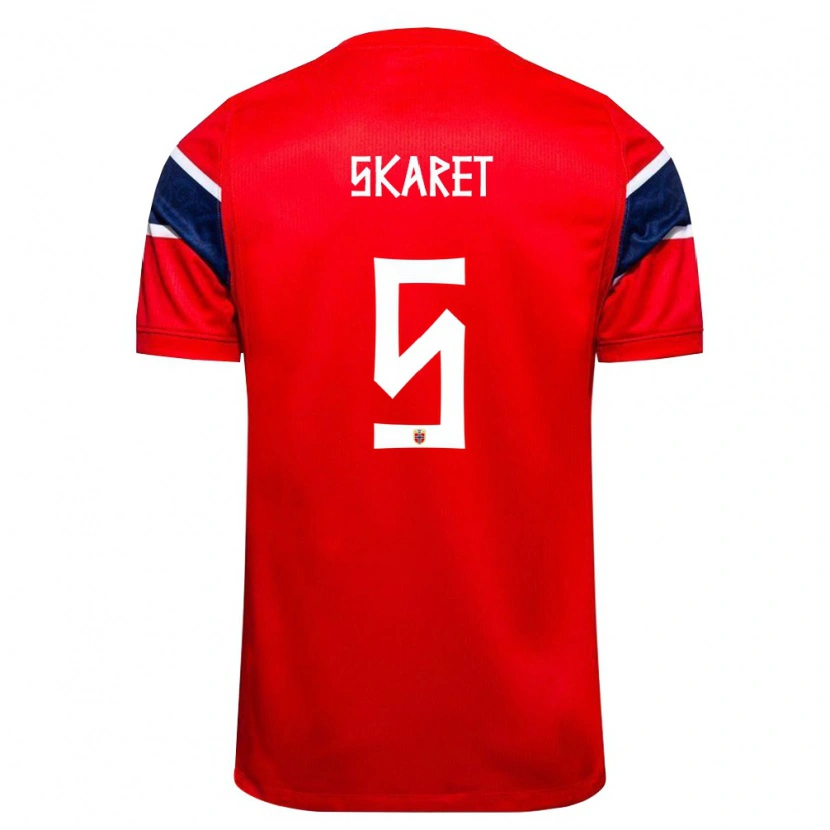 Danxen Men Norway Brage Skaret #5 Red Navy White Home Jersey 26-28 T-Shirt