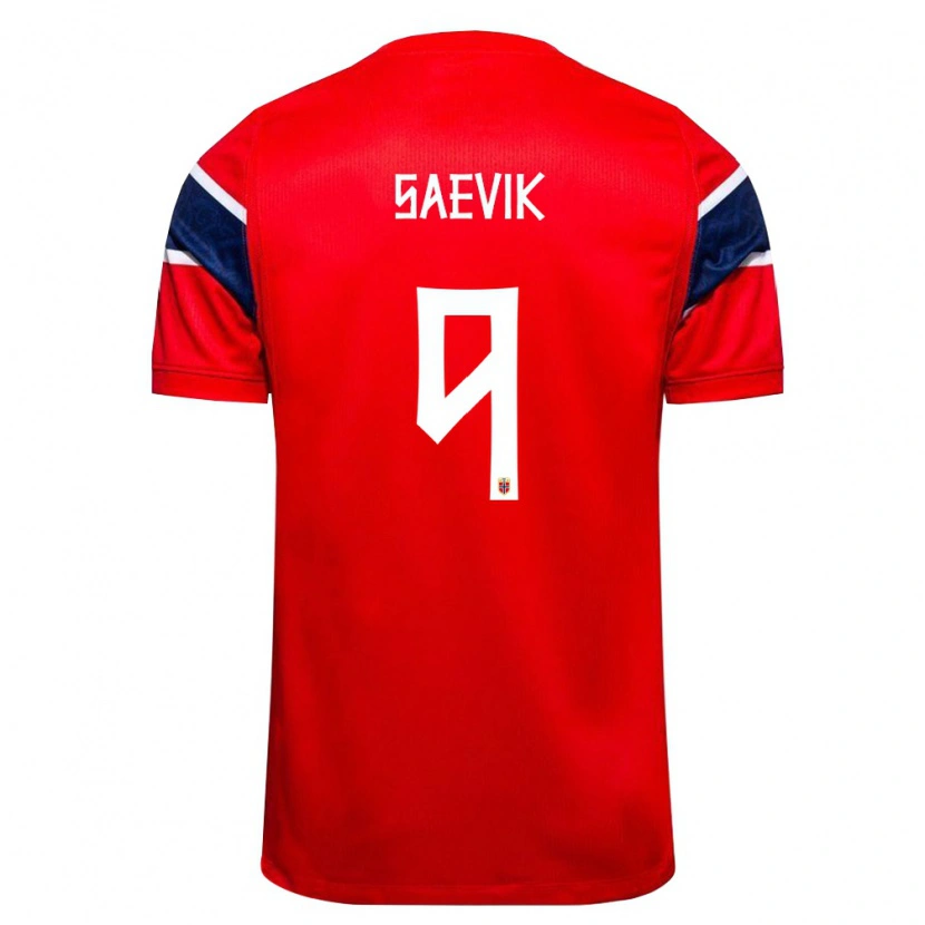 Danxen Men Norway Karina Sævik #9 Red Navy White Home Jersey 26-28 T-Shirt