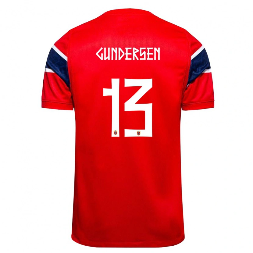 Danxen Men Norway John Kenneth Provido Gundersen #13 Red Navy White Home Jersey 26-28 T-Shirt