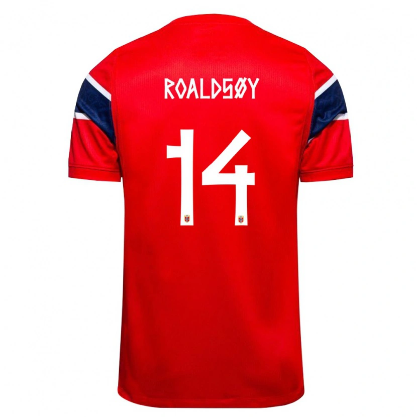 Danxen Men Norway Alwande Roaldsøy #14 Red Navy White Home Jersey 26-28 T-Shirt