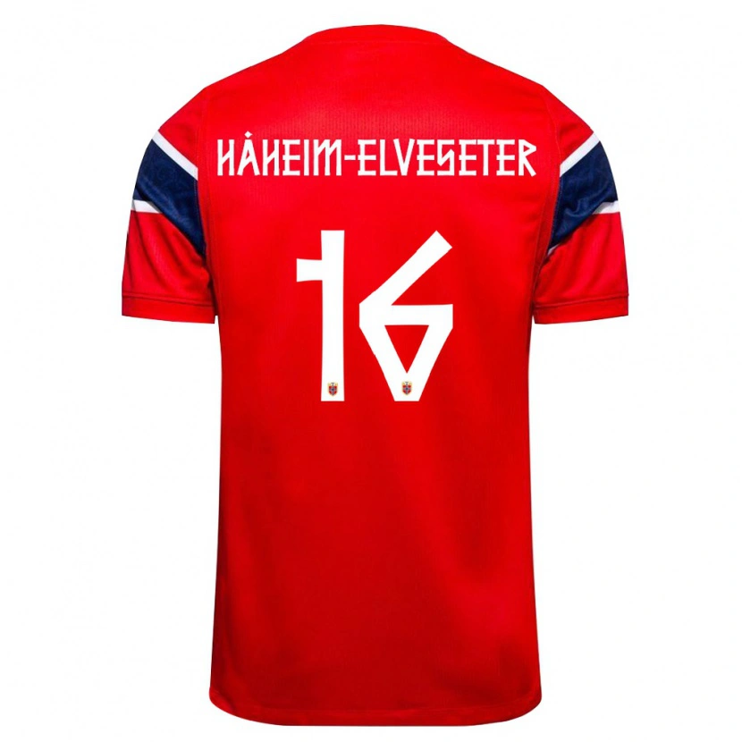 Danxen Men Norway Martin Håheim-Elveseter #16 Red Navy White Home Jersey 26-28 T-Shirt