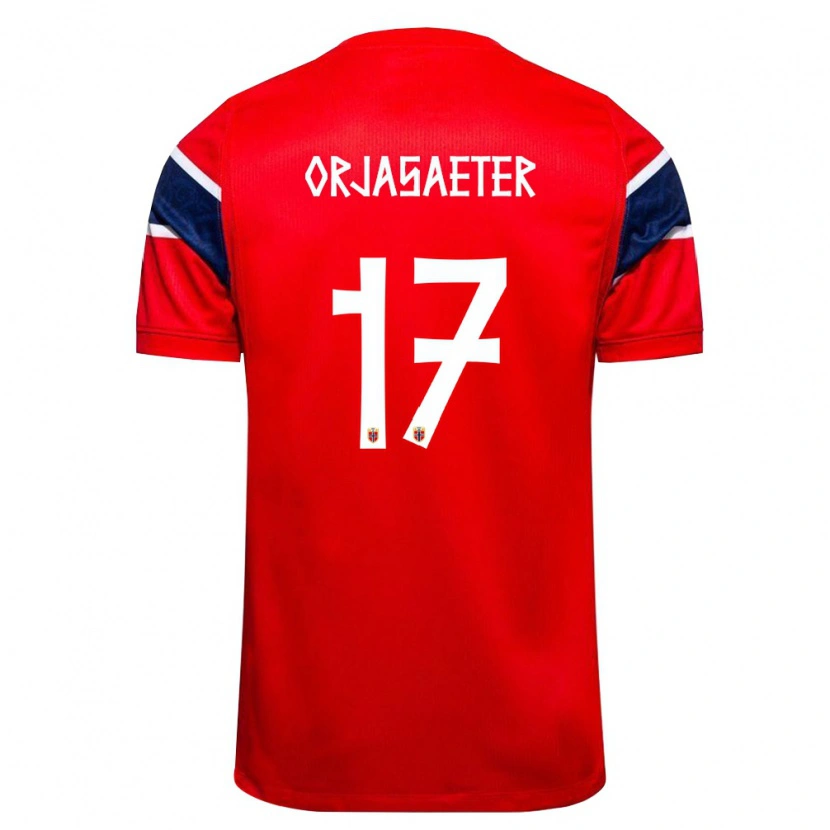 Danxen Men Norway Sondre Ørjasæter #17 Red Navy White Home Jersey 26-28 T-Shirt