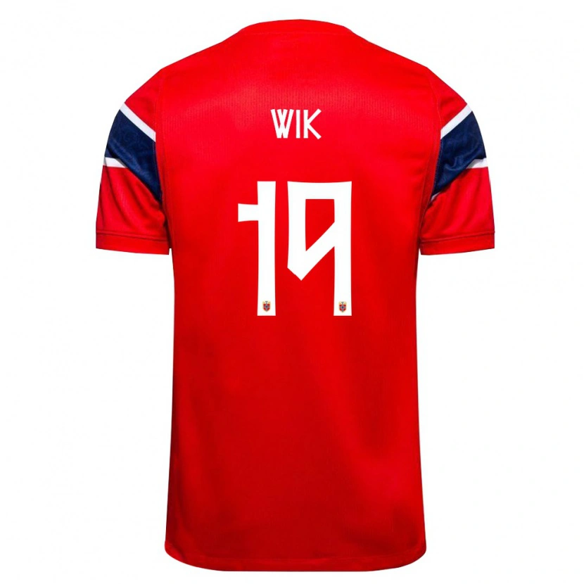 Danxen Men Norway Nicholas Wik #19 Red Navy White Home Jersey 26-28 T-Shirt