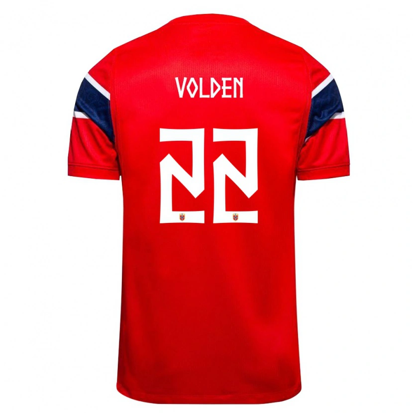 Danxen Men Norway Håkon Volden #22 Red Navy White Home Jersey 26-28 T-Shirt